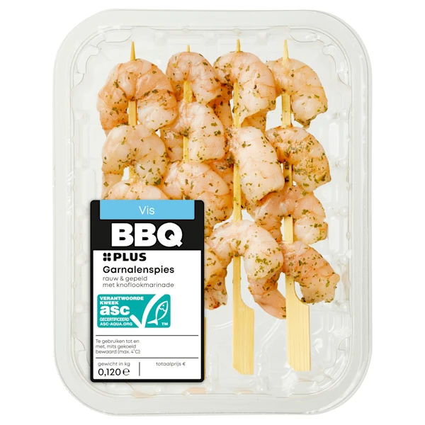 PLUS BBQ Garnalenspies knoflook