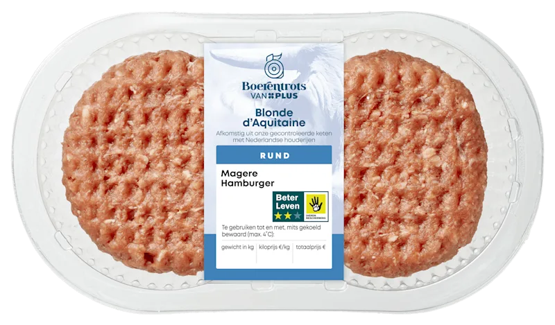 PLUS Boerentrots BLAQ Magere Hamburger 2 stuks