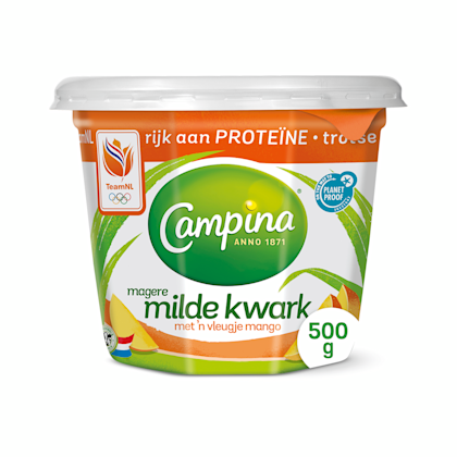 Magere kwark vleugje mango