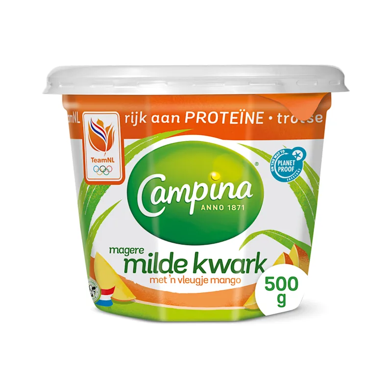 Campina Magere Milde Kwark met 'n Vleugje Mango 500 g