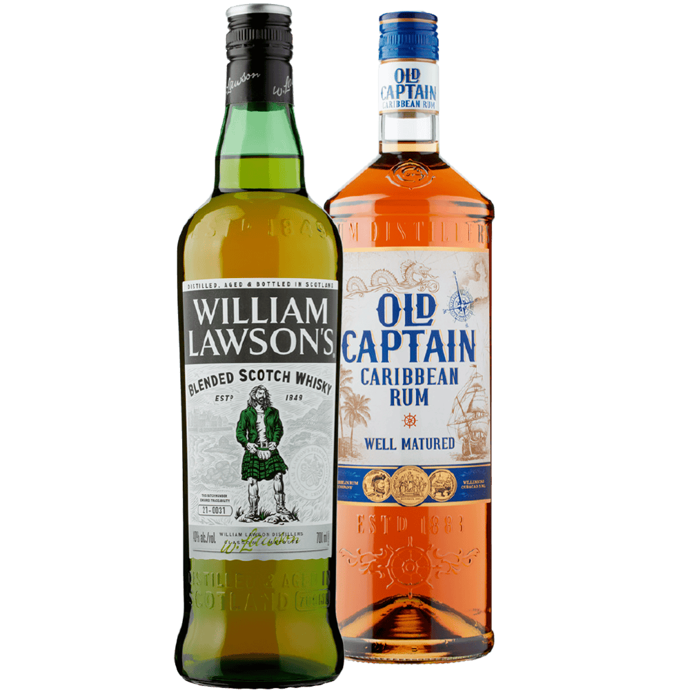 William Lawson's Whisky en Old Captain Rum