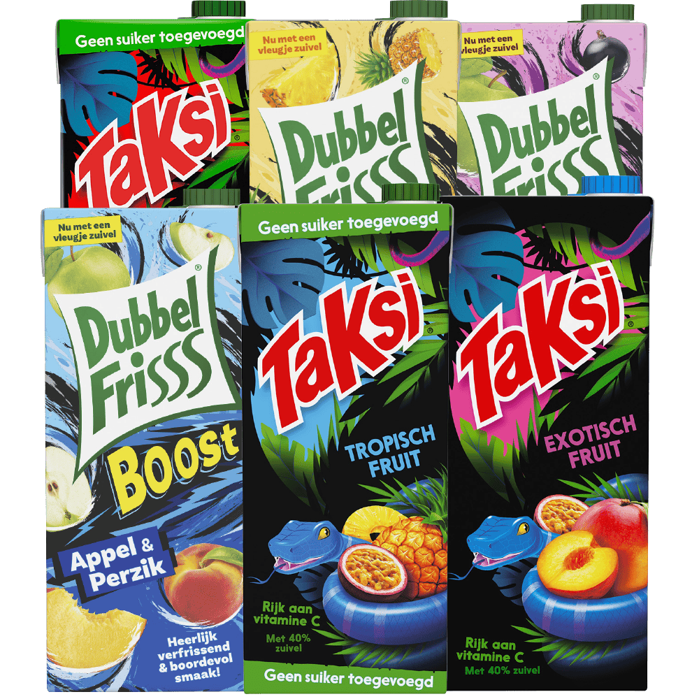 Taksi en Dubbelfrisss Boost Alle pakken à 1,5 liter