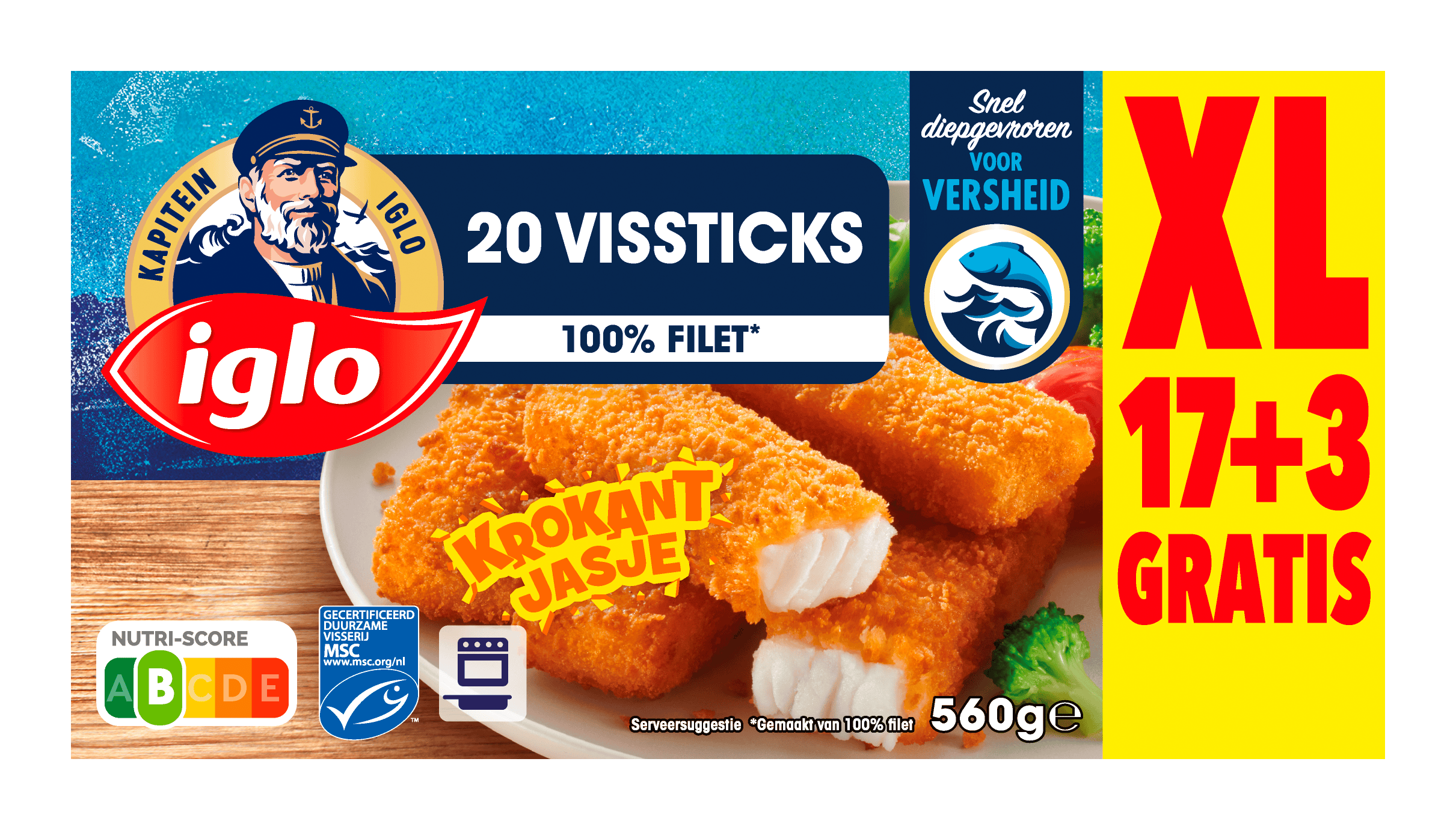 Iglo Vissticks, groente-idee en crème de la crème groenten