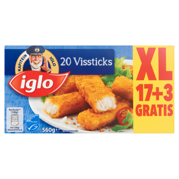 Iglo Vissticks, groente-idee en crème de la crème groenten