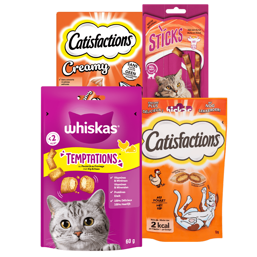 Alle Whiskas en Catisfaction Kattensnacks