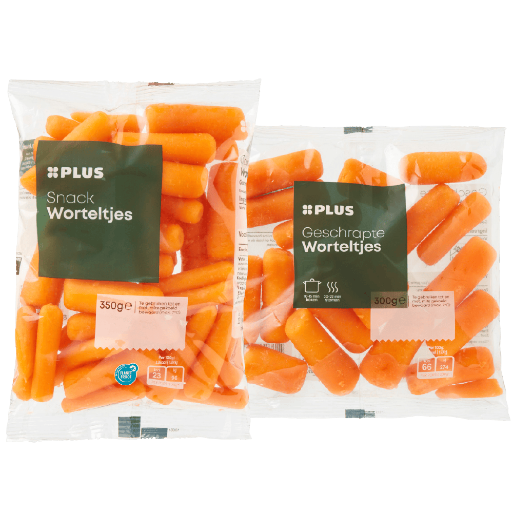 PLUS Geschrapte worteltjes en snackworteltjes
