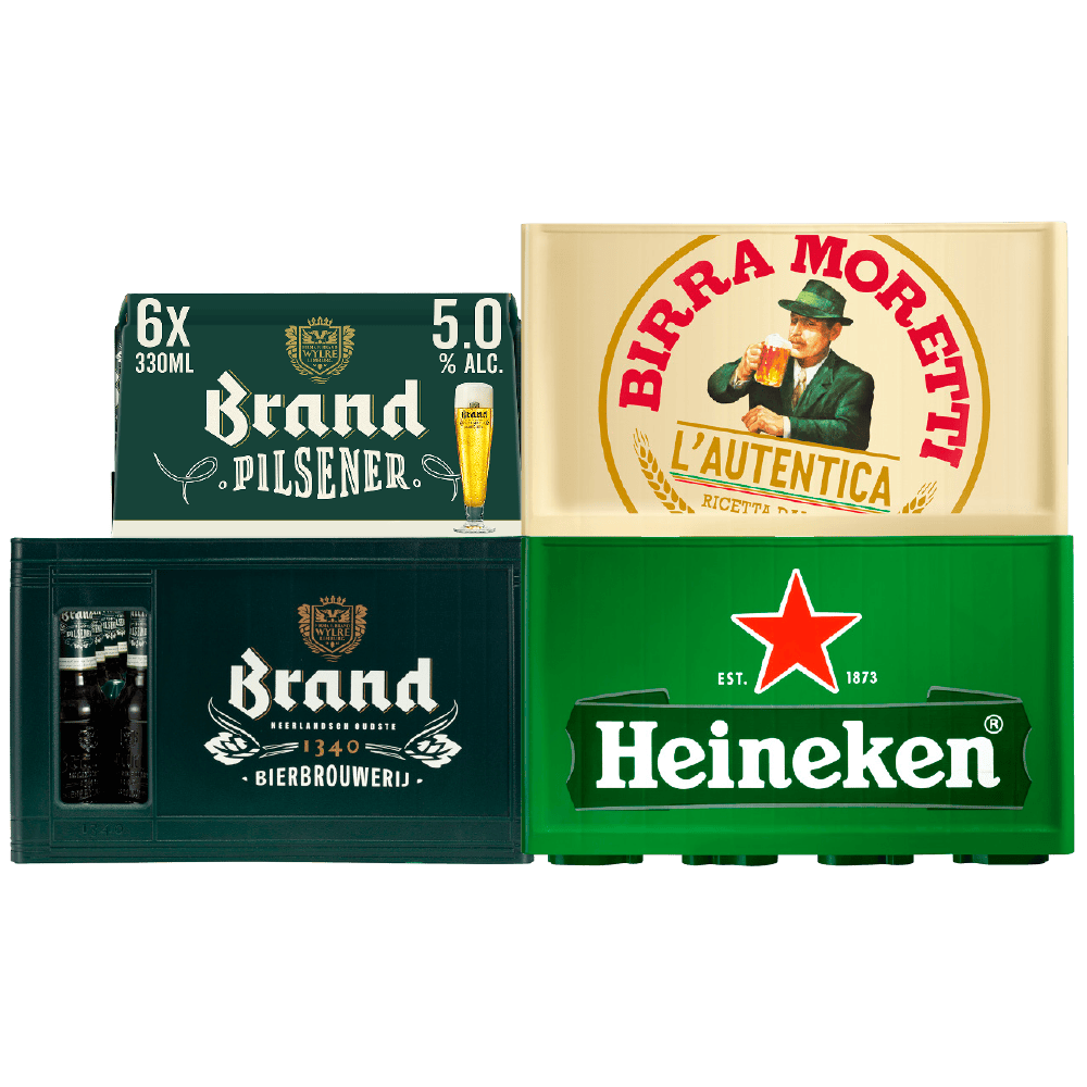 Alle Heineken, Brand en Birra Moretti Pils