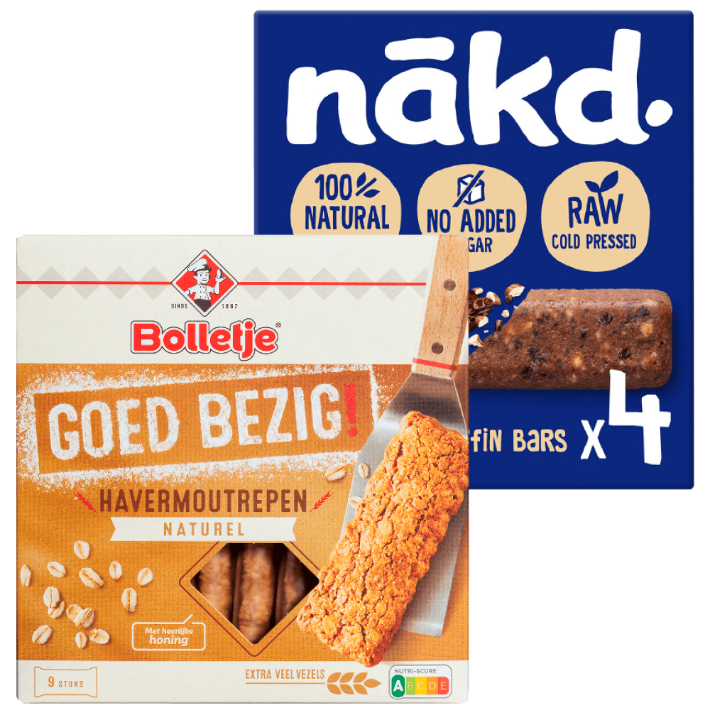 Alle Bolletje, Holie's en Nakd Tussendoorrepen
