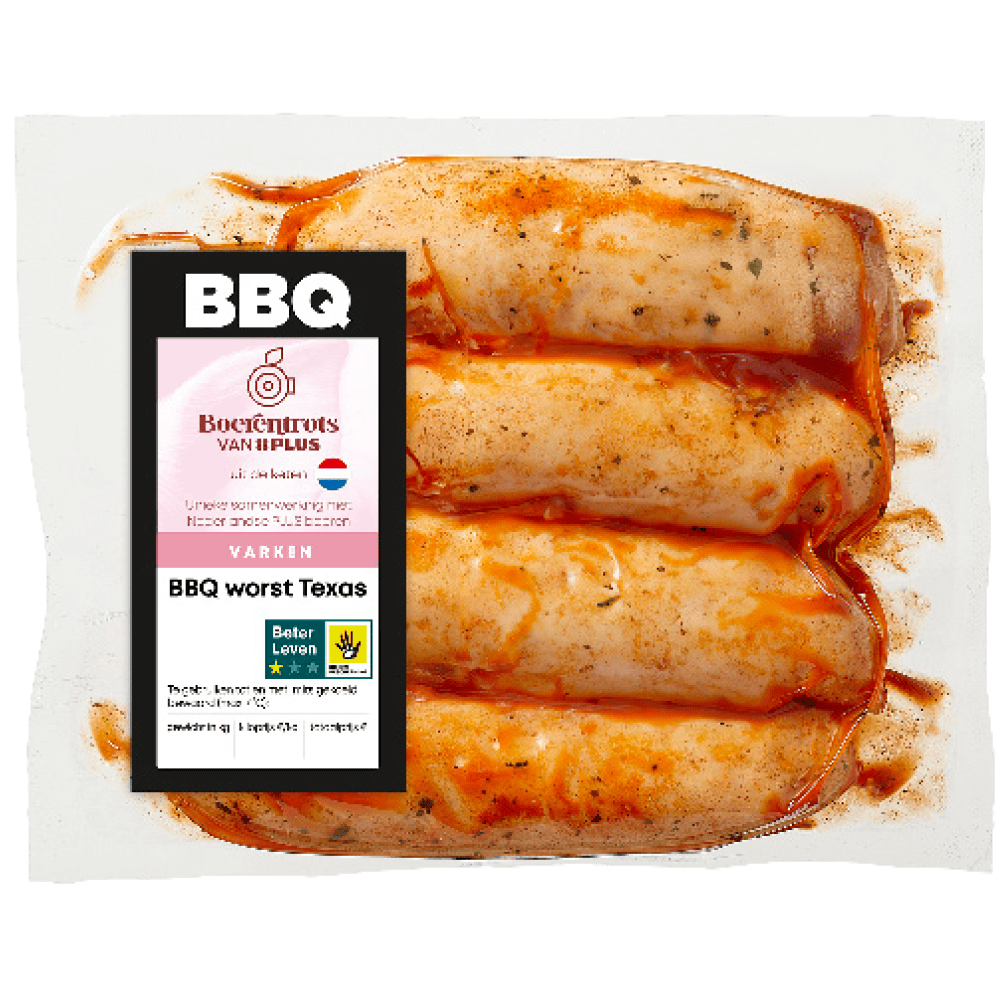 Boerentrots van PLUS BBQ worst