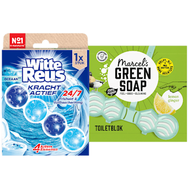 Alle Witte Reus en Marcel's Green Soap Toiletblokken