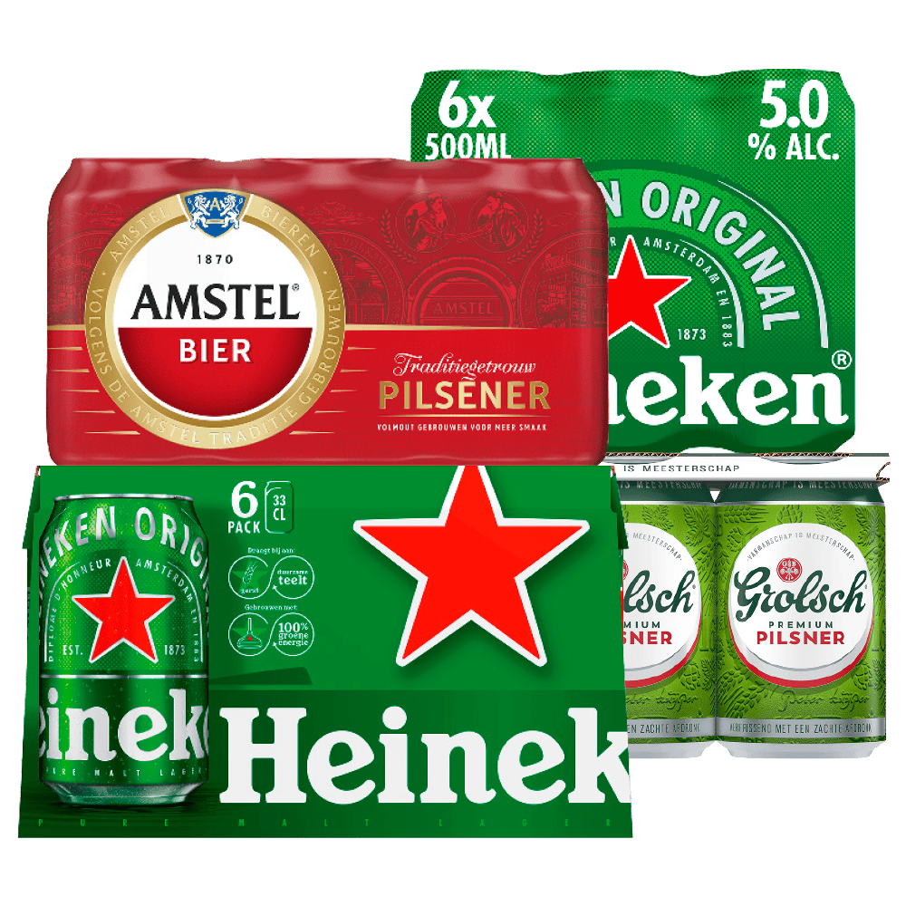 Heineken, Grolsch en Amstel Pils