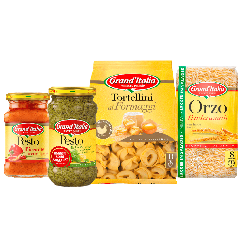 Grand'Italia Pesto, orzo, gnocchi en tortellini