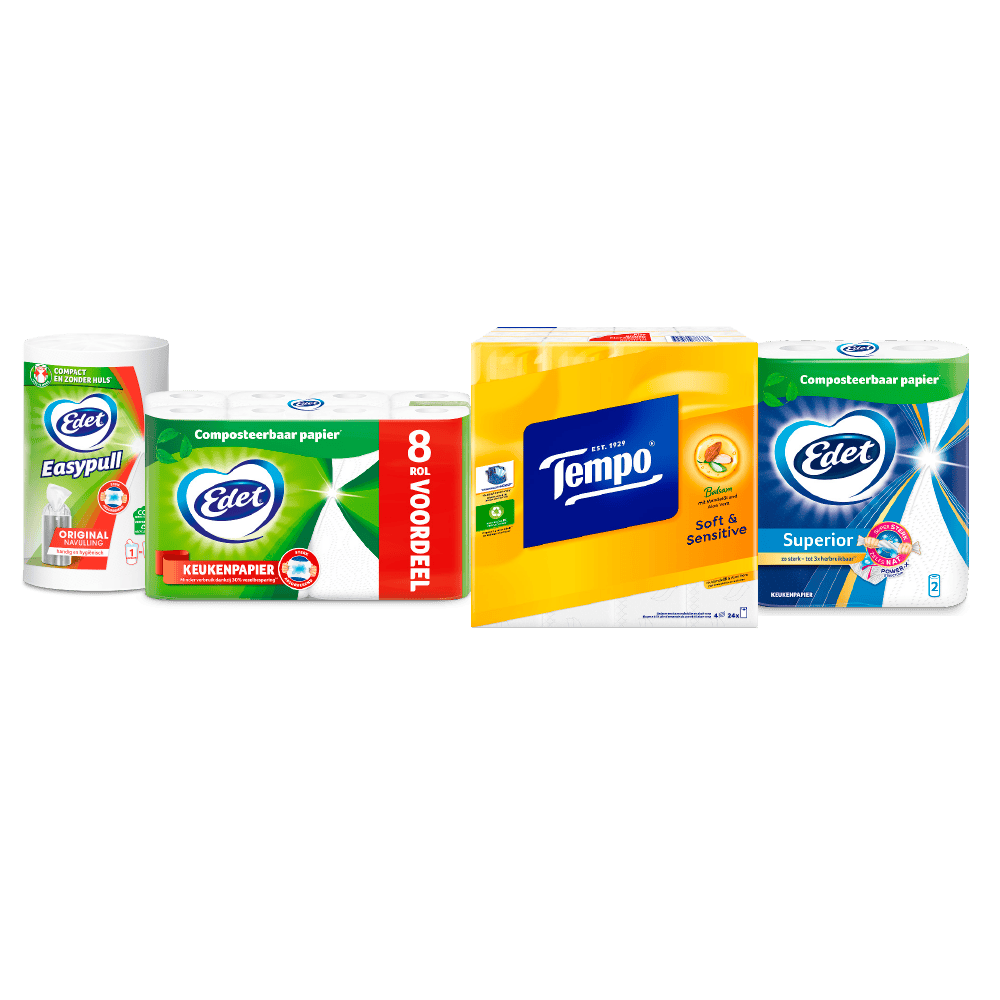 Edet Keukenpapier en Tempo Zakdoekjes