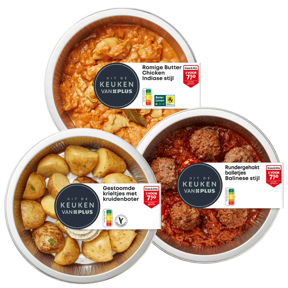 Uit de keuken van PLUS Kies & Mix Combi gerechten