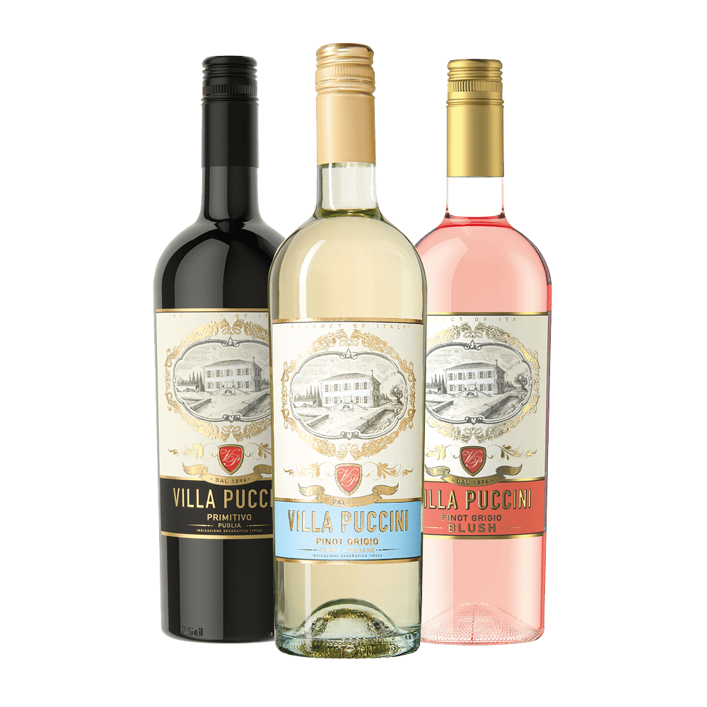 Villa Puccini Pinot Grigio, Primitivo en Pinot Grigio Blush Rosé