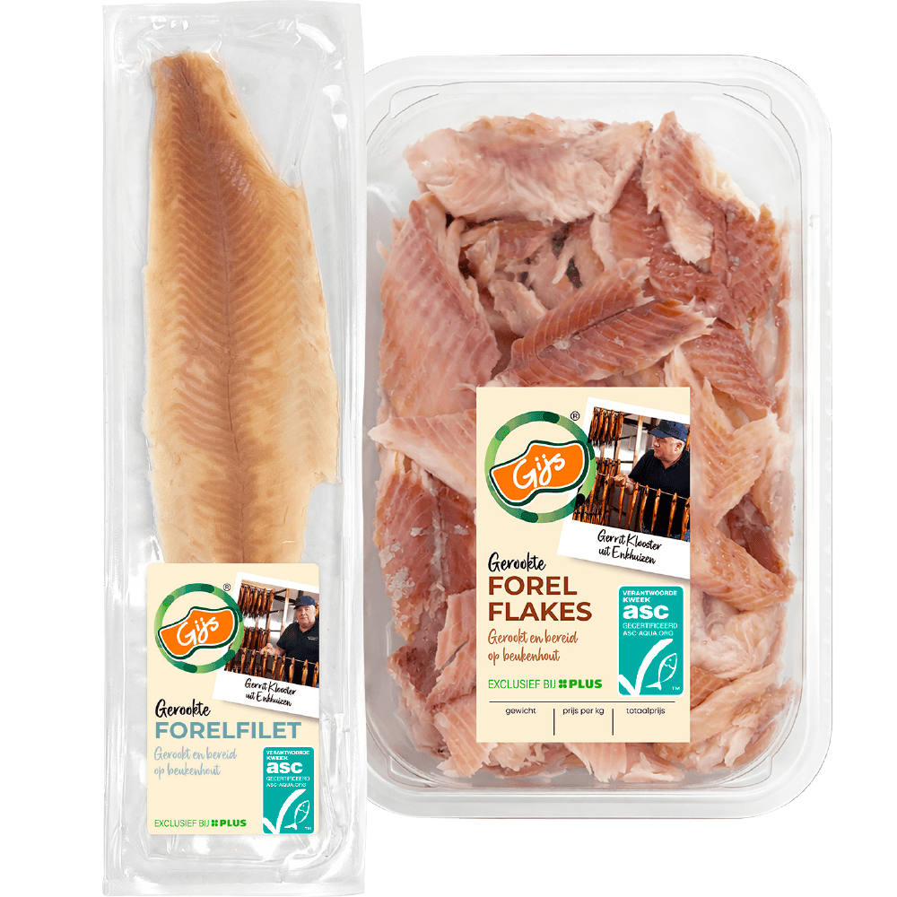 Gerookte forel en haringflakes
