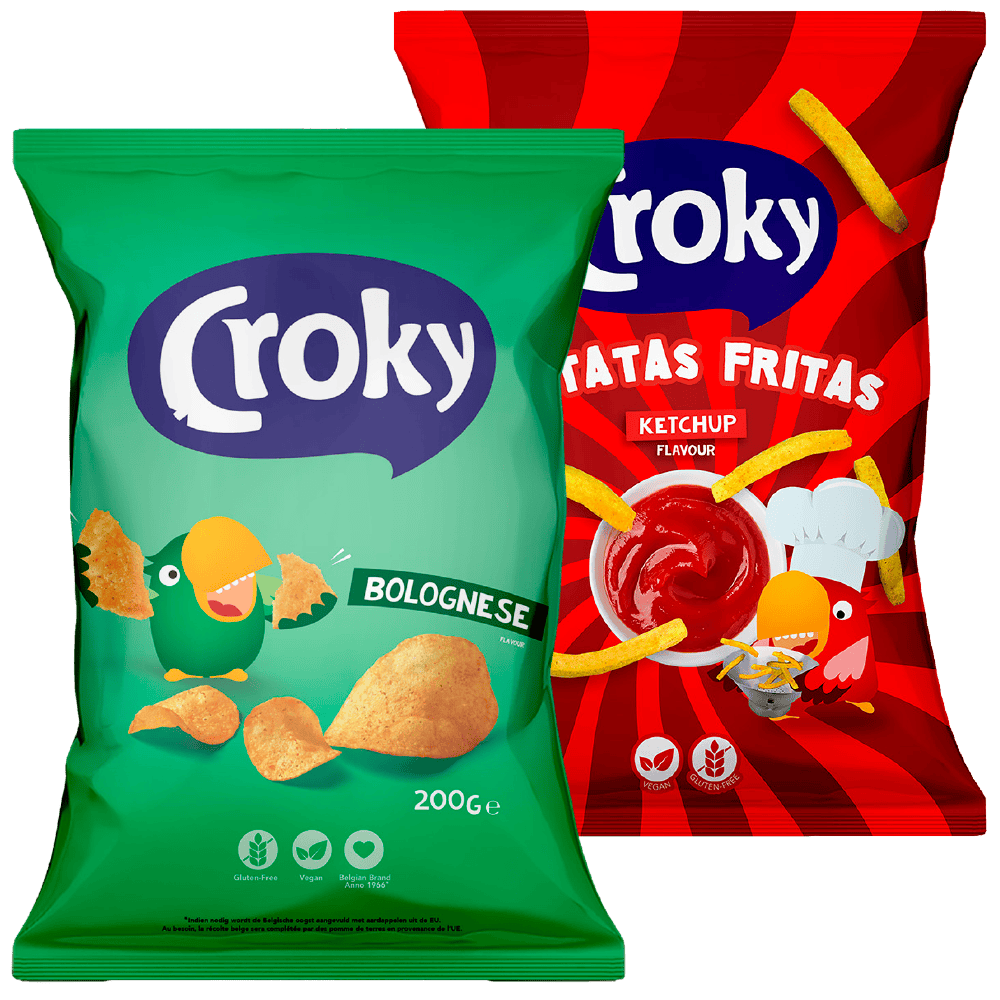 Tortilla, patatas fritas en flat chips