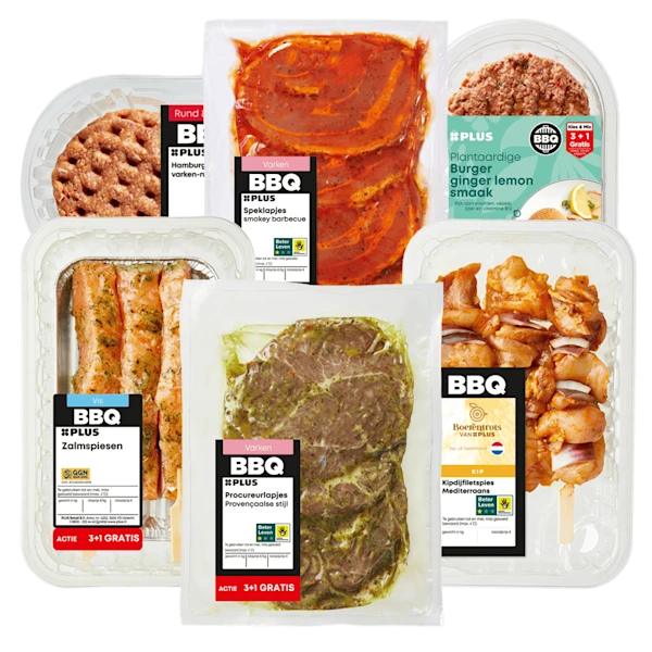 PLUS BBQ Vlees, vis en vegan
