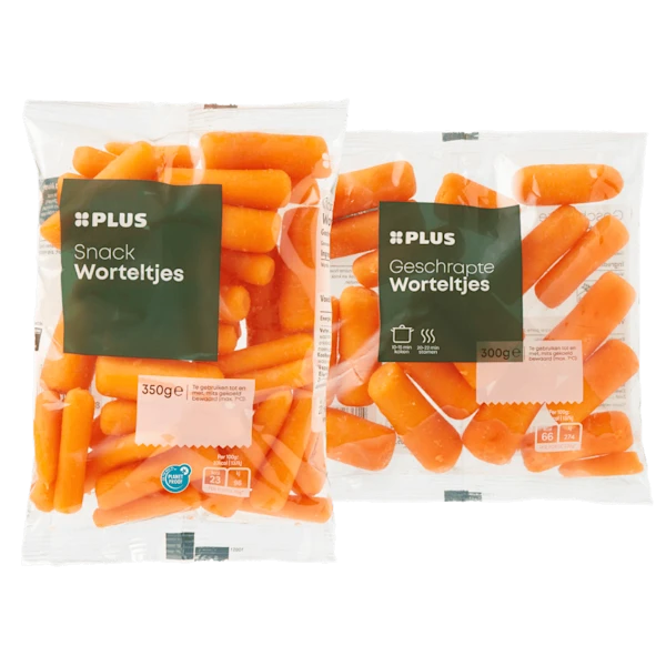 PLUS Snack- en geschrapte worteltjes