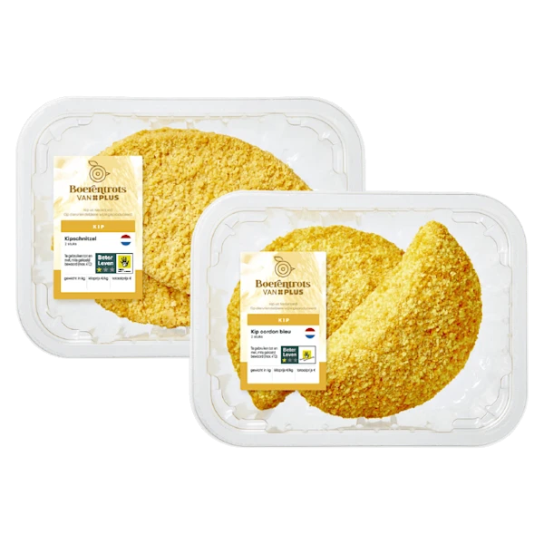 PLUS Boerentrots Kipschnitzels, -balletjes en -cordon bleu's