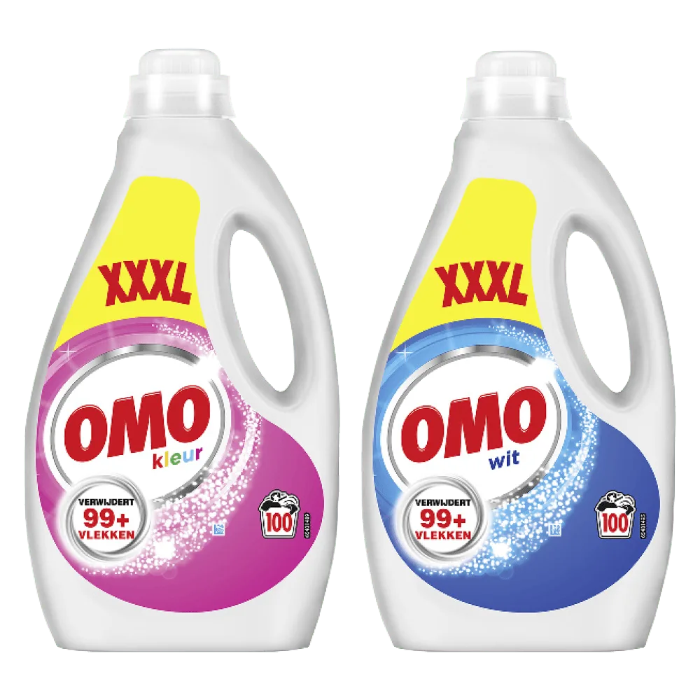 Omo Vloeibaar wasmiddel kleur en wit