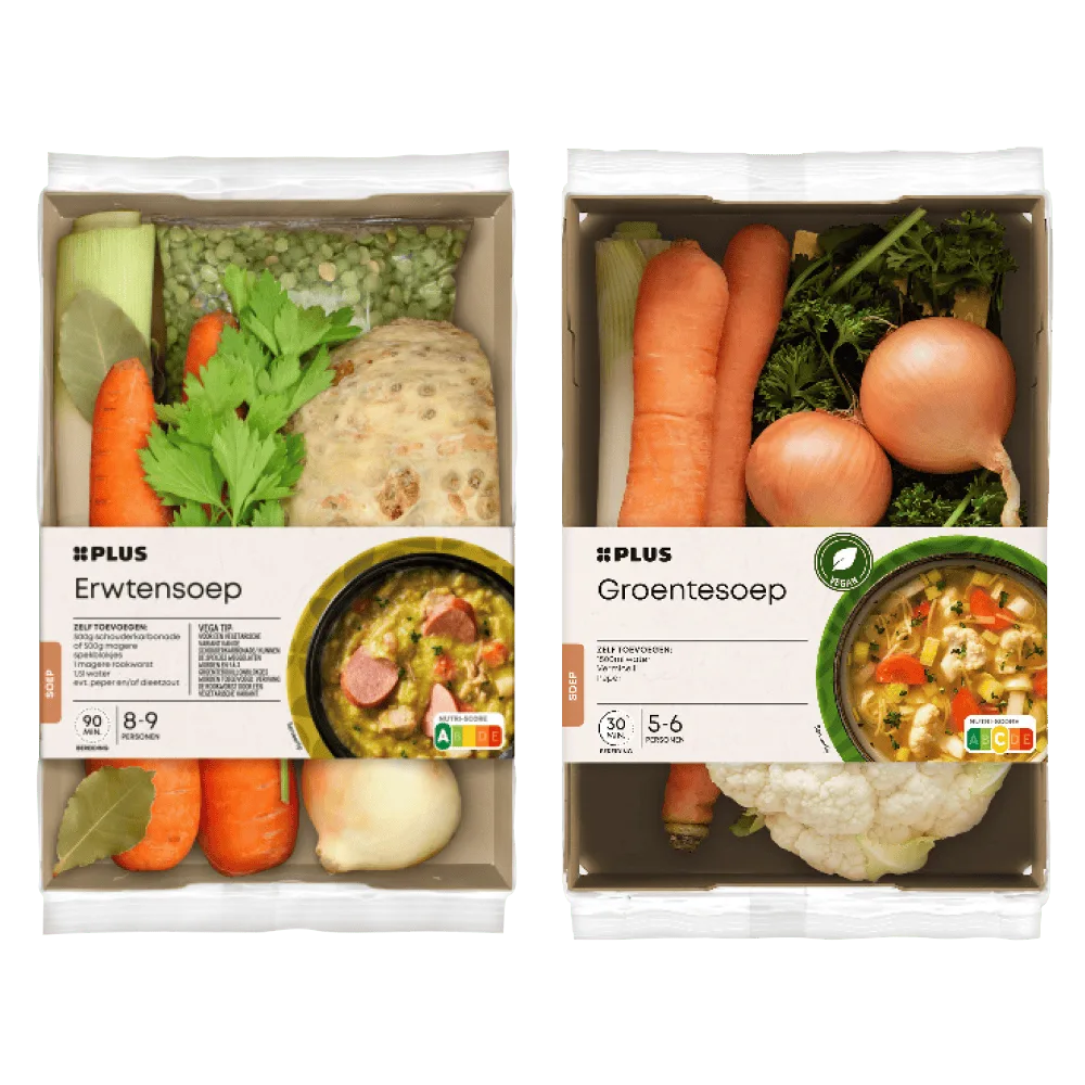Alle PLUS en Biologisch PLUS Verspakketten soep