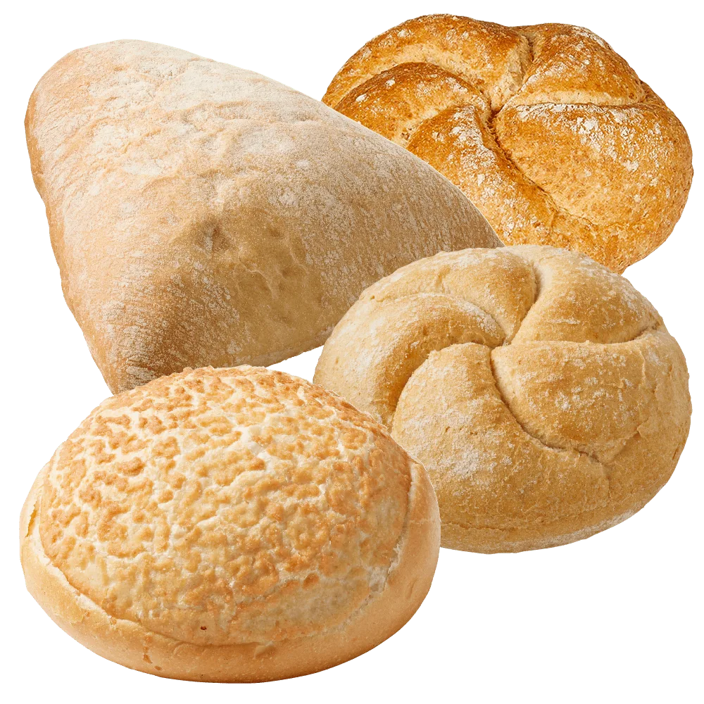 PLUS Kies & Mix Triangel wit, kaiserbroodje volkoren en wit en tijgerbol wit