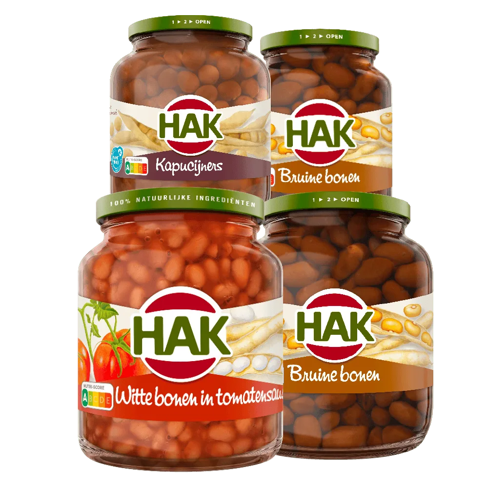Alle Hak Kapucijners, witte- en bruine bonen