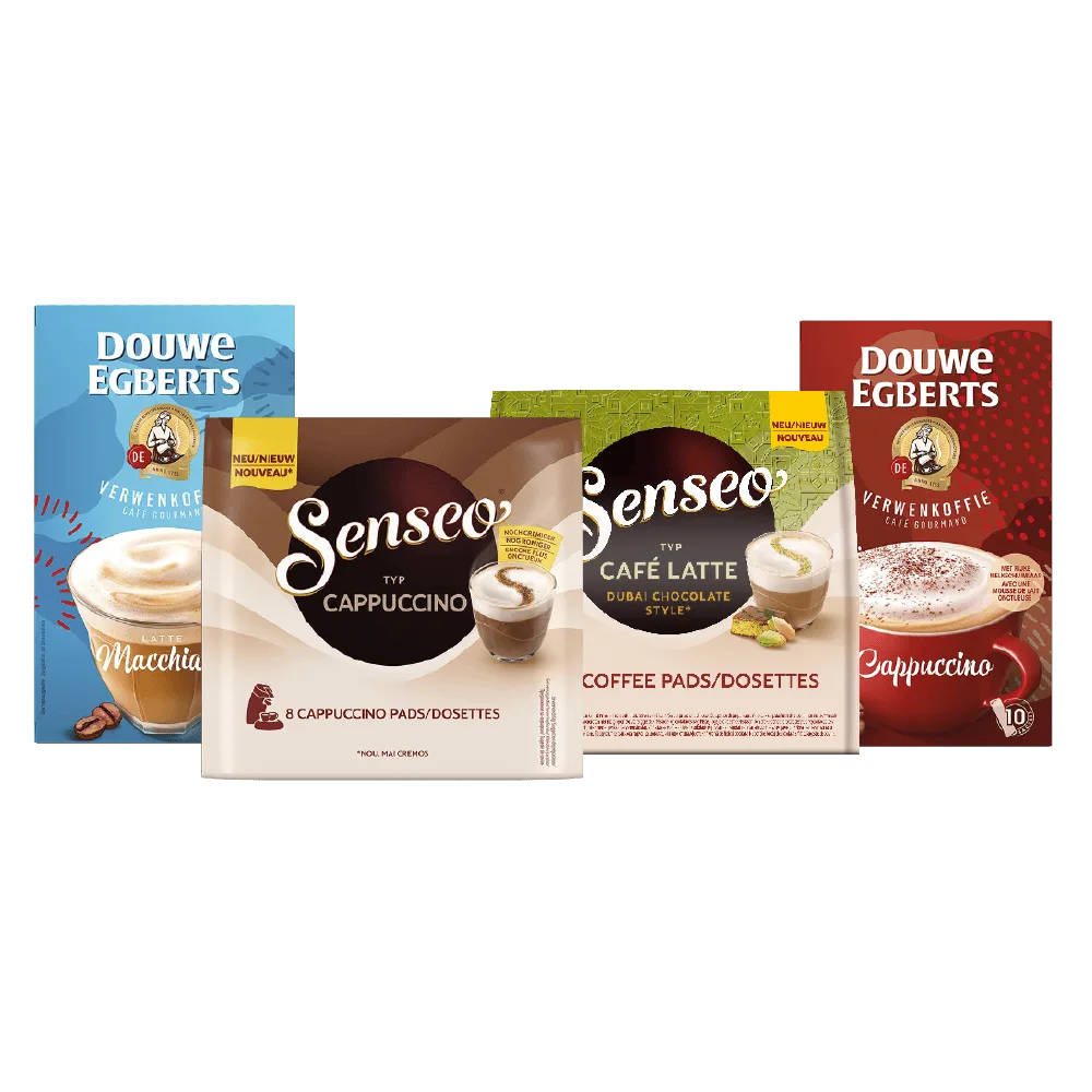 Senseo Koffiepads melkvarianten en Douwe Egberts oploskoffie