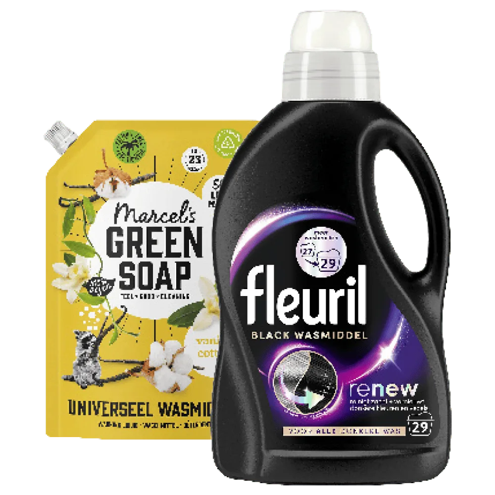 Alle Gama, Fleuril en Marcel's Green Soap Wasmiddel