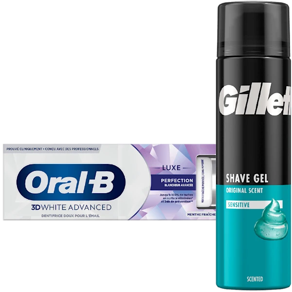 Alle Gillette huidverzorging en Oral-B tandpasta