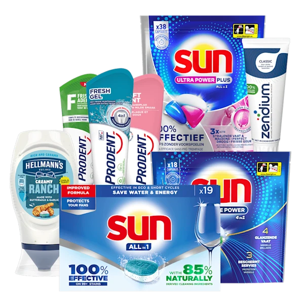 Prodent, Sun, Hellmann's, Zendium