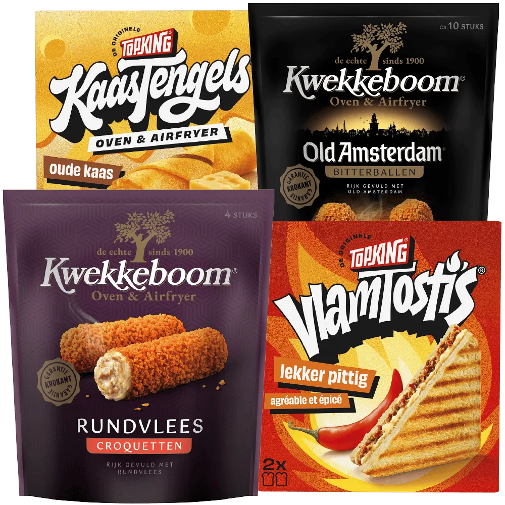 Alle Kwekkeboom en Topkings Snacks