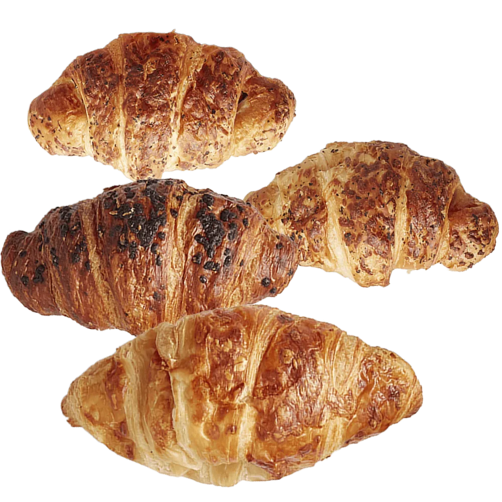 PLUS Chocolade-, kaas- en ham-kaas croissant
