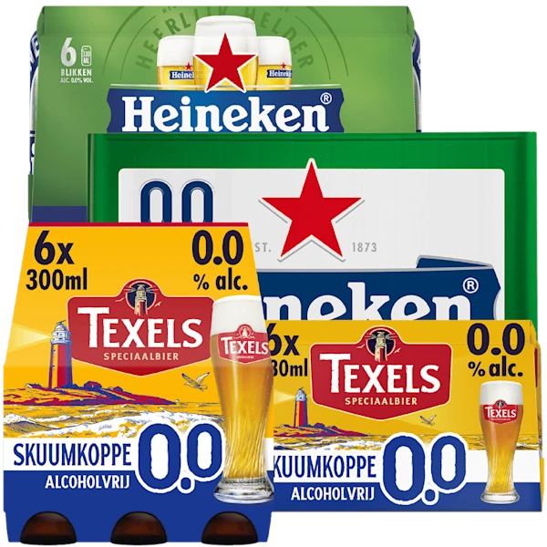 Alle Heineken en Texels 0.0%