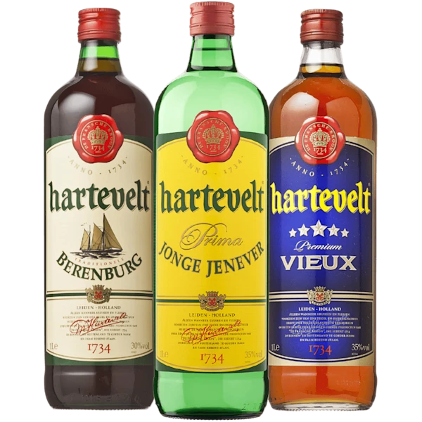 Hartevelt Jonge jenever, vieux en berenburg
