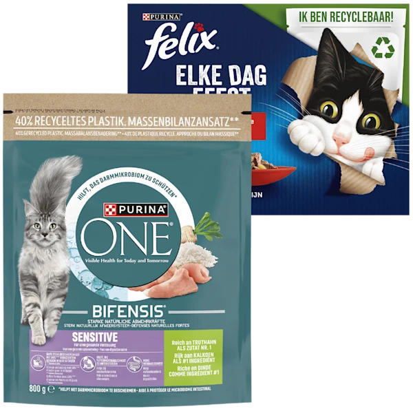 Felix Maaltijdzakjes en Purina One