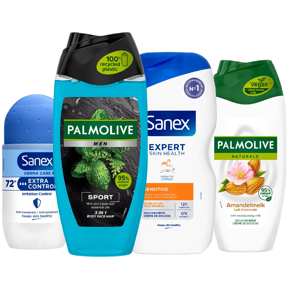 Alle Sanex en Palmolive Douche en deodorant