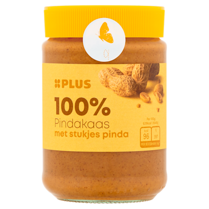 100% pindakaas met stukjes pinda