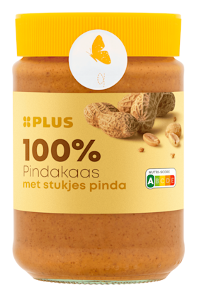 100% pindakaas met stukjes pinda