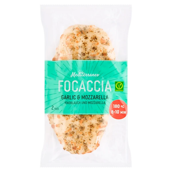 Mediterraneo Focaccia knoflook mozzarella