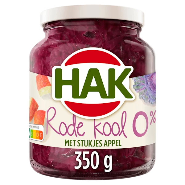 Hak Rode kool met appel 0%