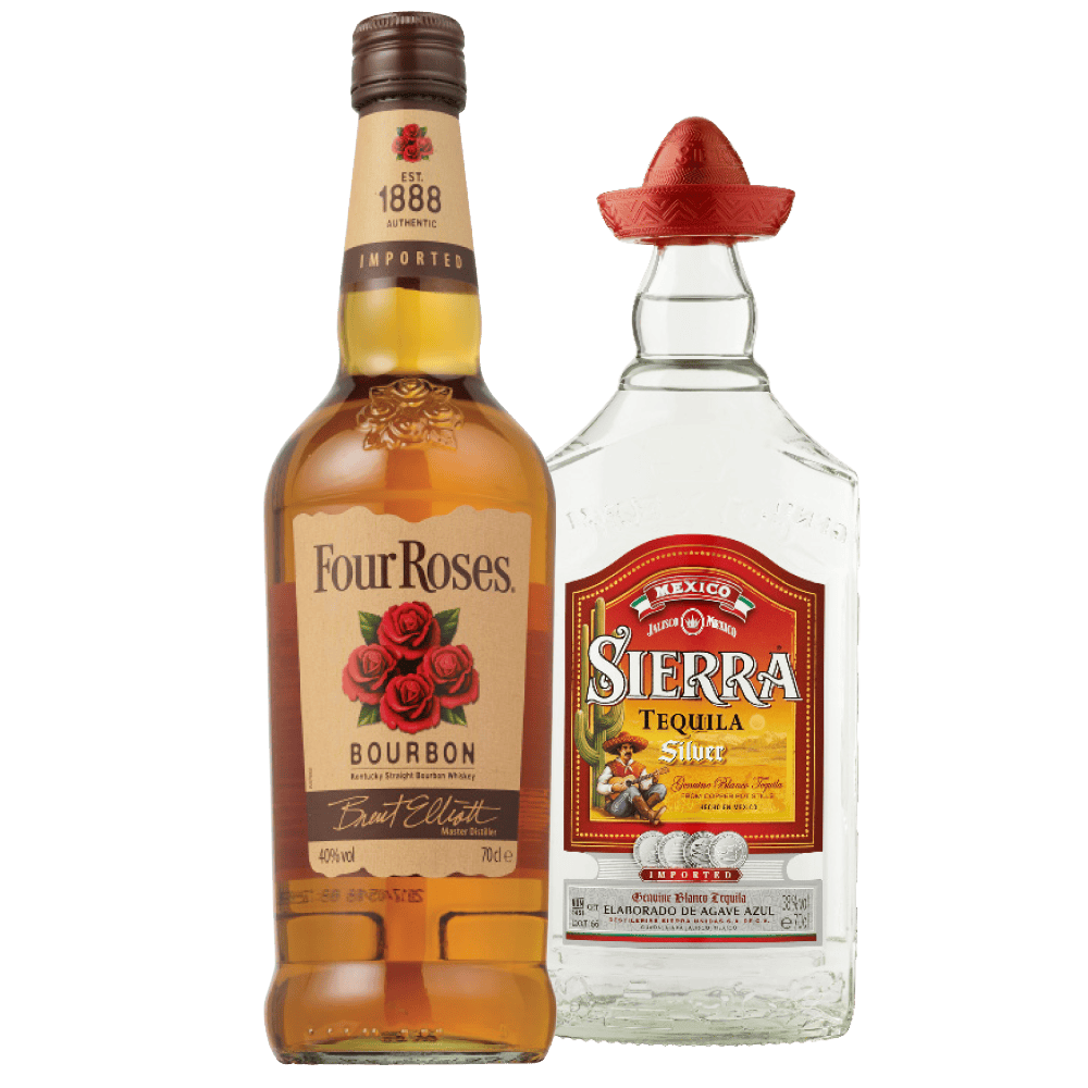 Four Roses Whiskey en Sierra Tequila silver