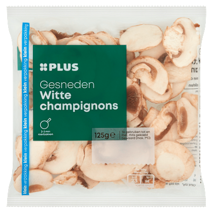 Witte champignons gesneden