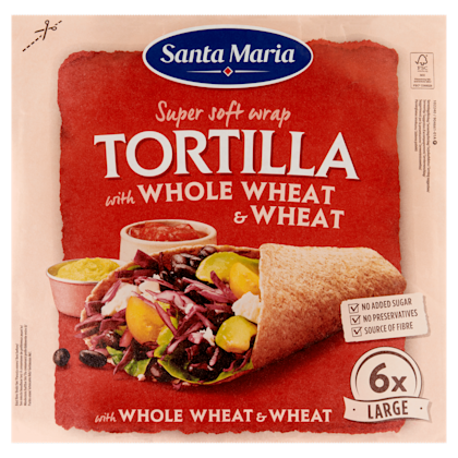 Tortilla wrap met volkorentarwe L 6st
