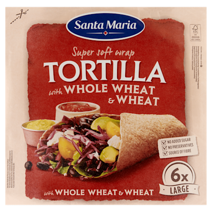 Santa Maria Tortilla Wrap met Volkorentarwe L - 6 st - PLUS