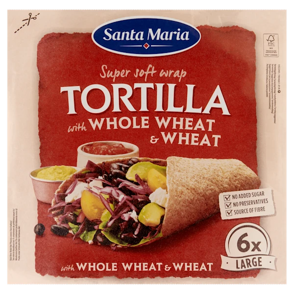 Santa maria Tortilla wrap met volkorentarwe L 6st