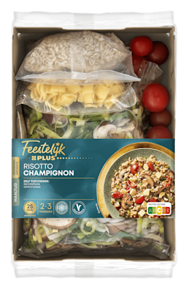 Gesneden verspakket risotto champignon