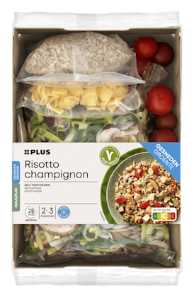 Gesneden verspakket risotto champignon