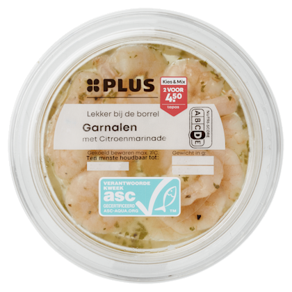 Garnalen in citroenmarinade